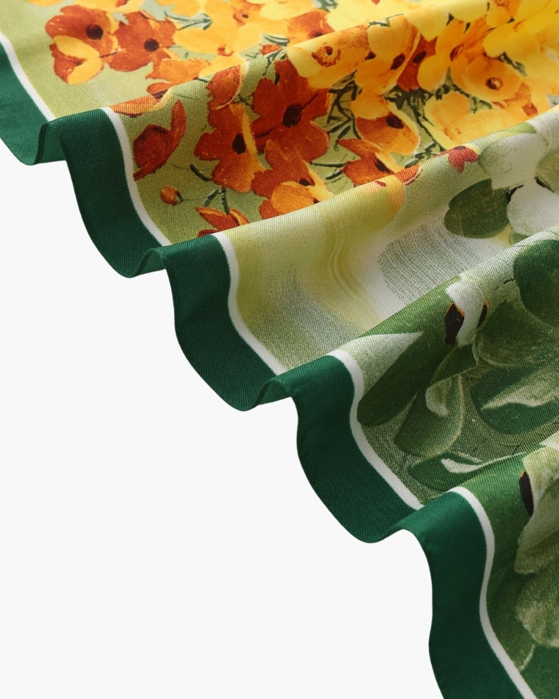 Old Money Impressionist Garden Scarf