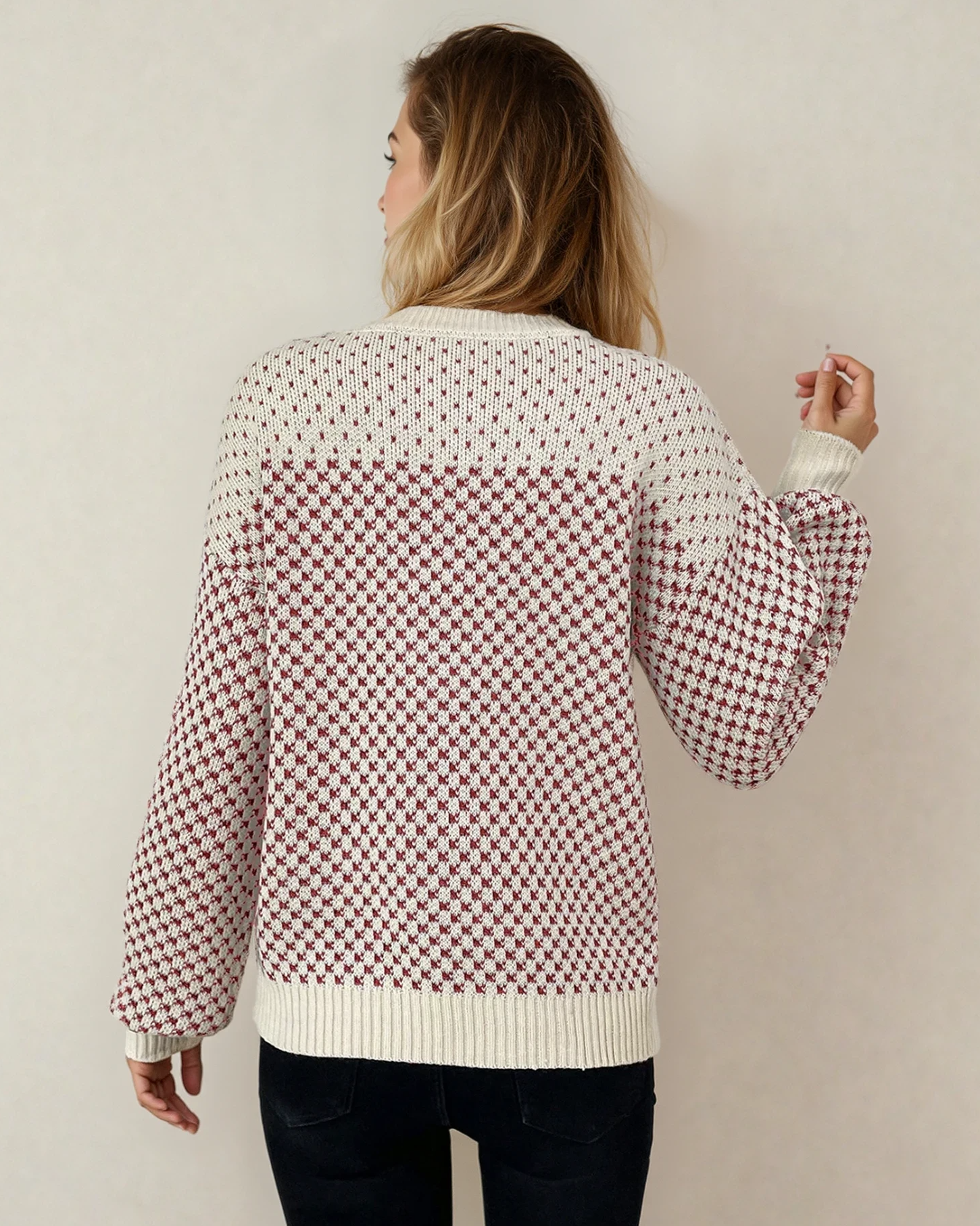 Judith Sleeve Knit Sweater - Red | Dropship