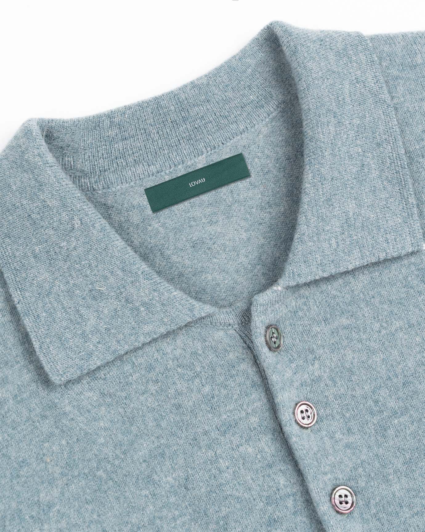 Cashmere Wool Polo Long Sleeve